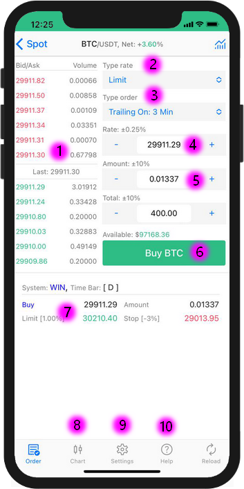 Trading Terminal: Spot